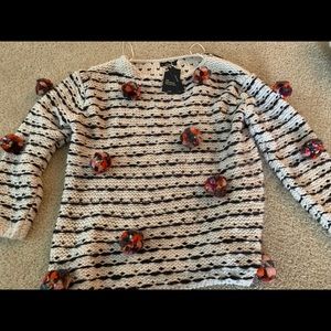Zara thick knit pom Pom sweater